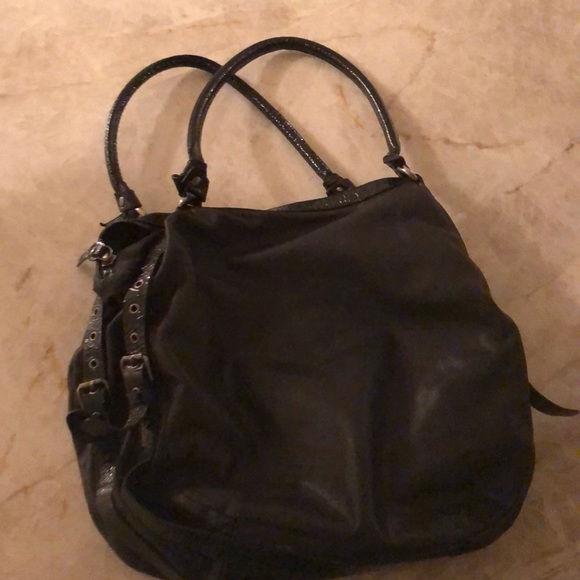 Black Leather And Paten Hogan Purse - Picture 2 of 3